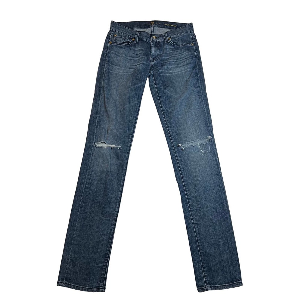 7 For All Mankind Blue Skinny Jeans